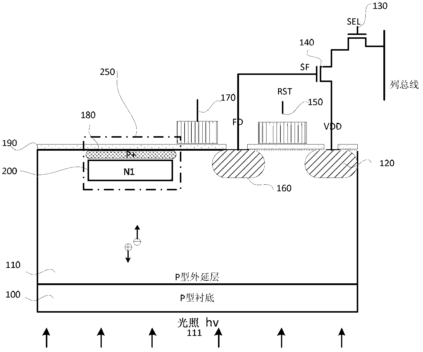 Photodiode and method for improving full-trap capacity and quantum efficiency of image sensor