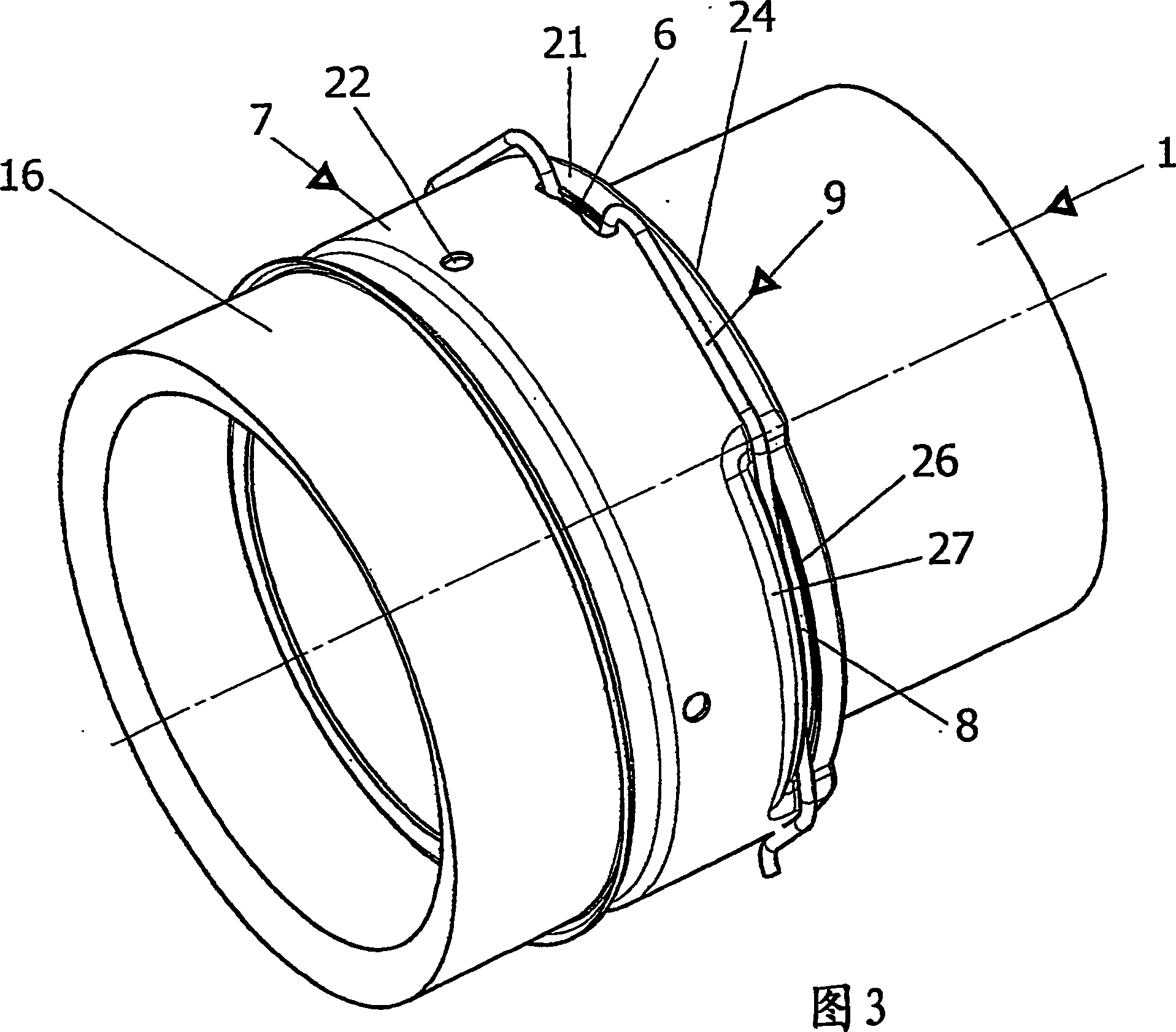 Plug-in connection for pipe and hose lines with a reinforced material cross-section