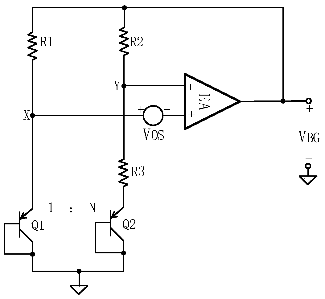 Operational amplifier-free band-gap reference circuit with pre-voltage-stabilizing structure