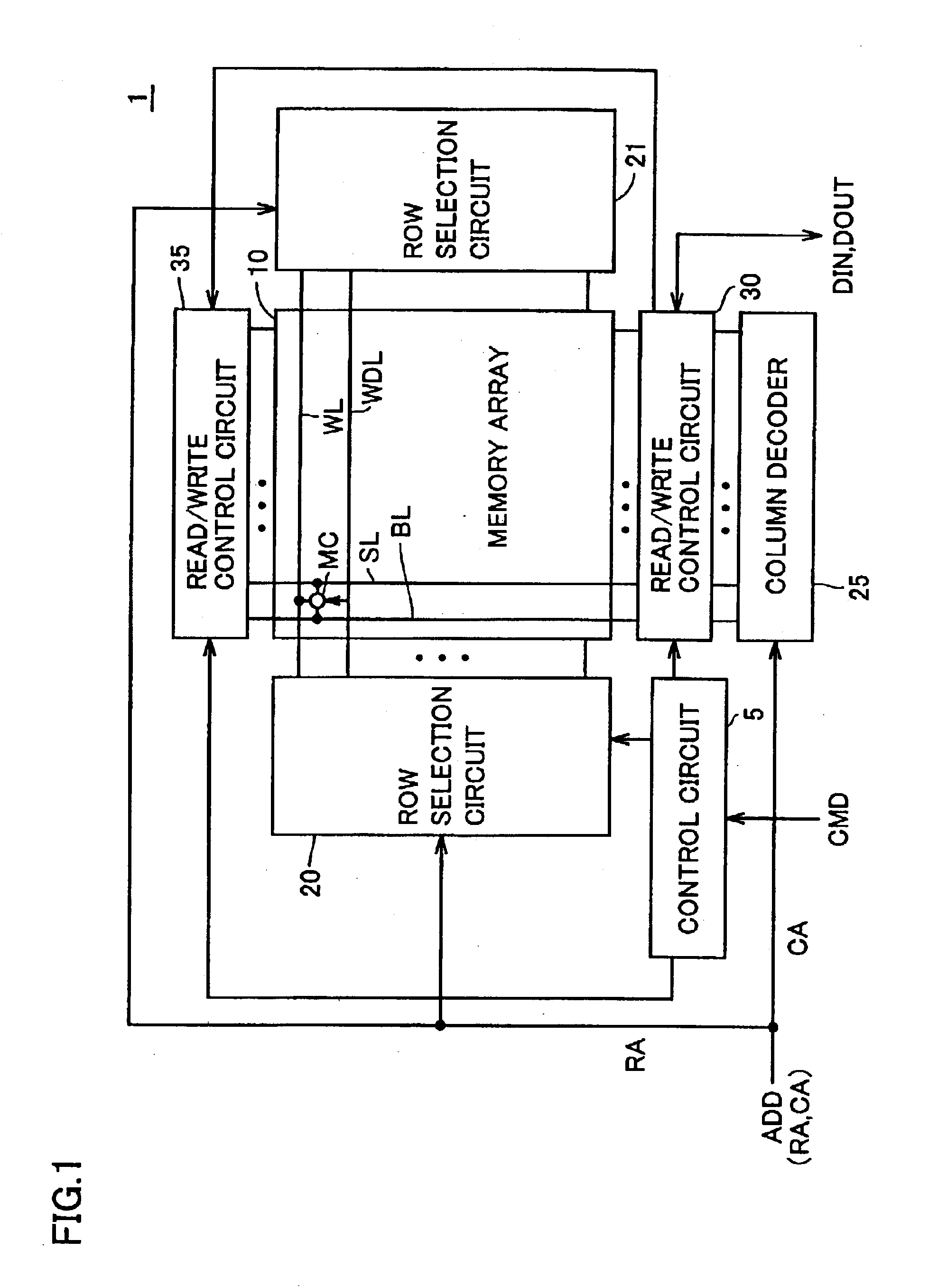 Thin film magnetic memory device conducting read operation by a self-reference method