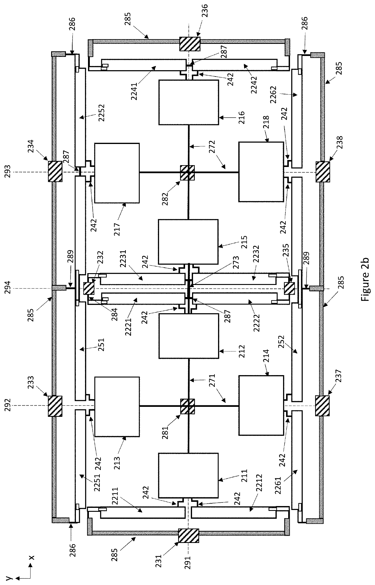 Multiaxis gyroscope with supplementary masses