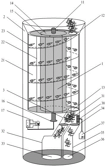 Bagged industrial garbage breaking and separating method