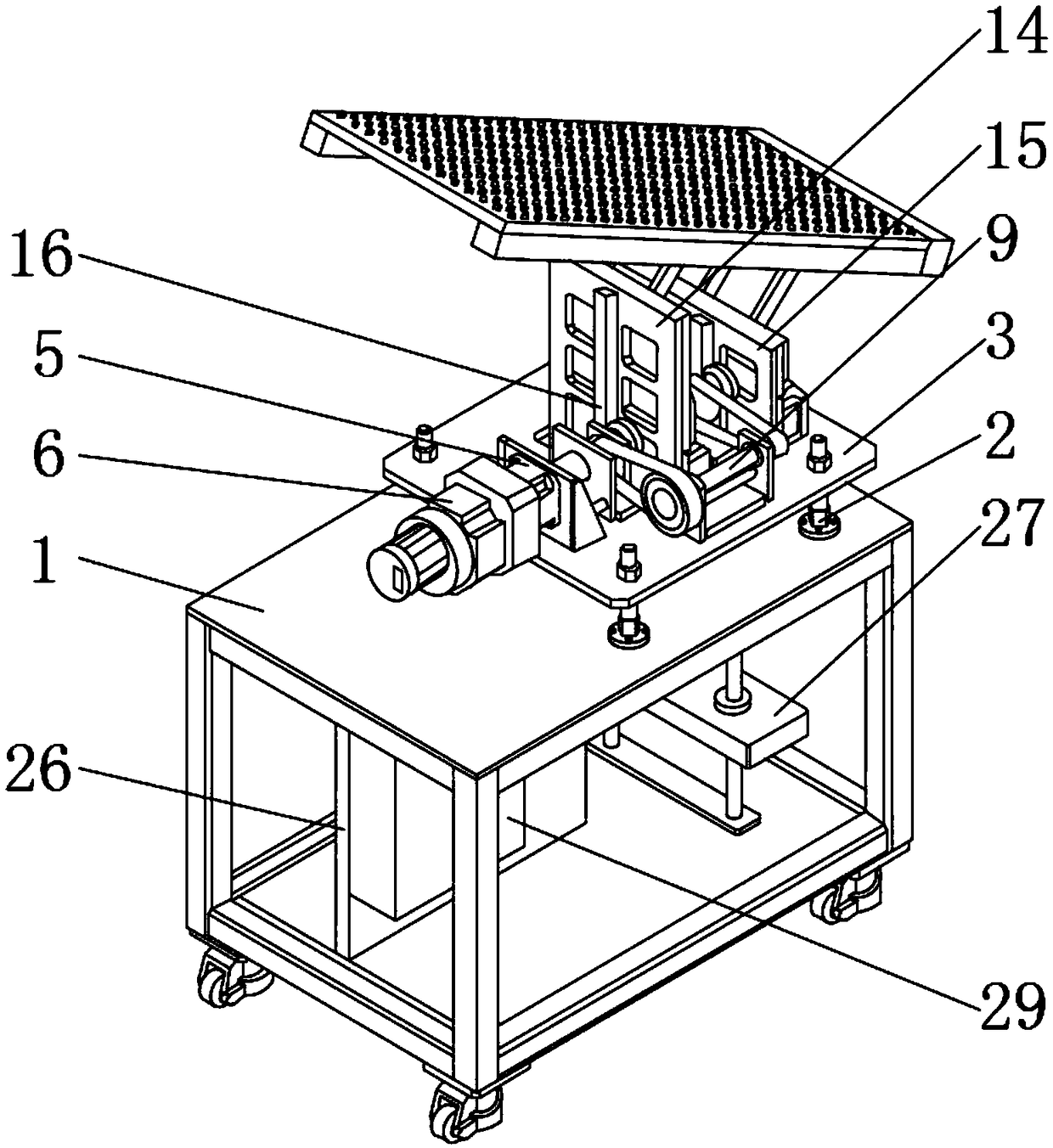 Bending following material support device