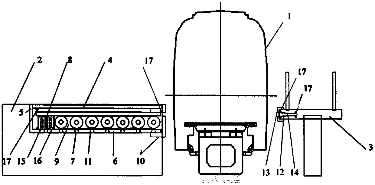 Evacuation platform terminal and station platform gangway foot plate device for rail traffic elevated line