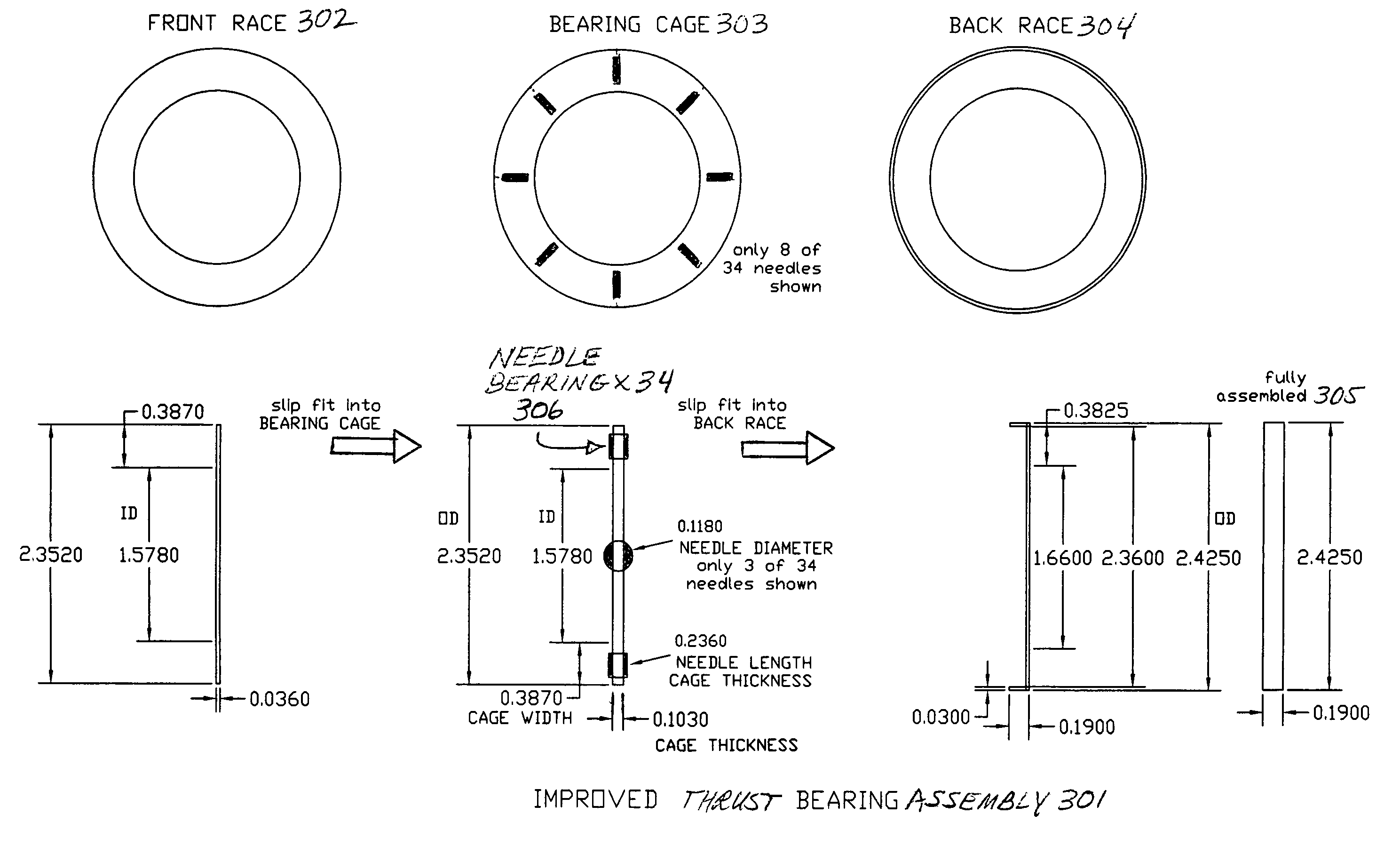 Thrust bearing assembly for automatic transmission rear planetary