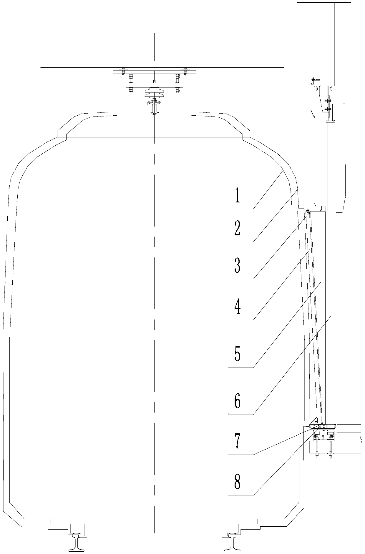 Inclined high platform door