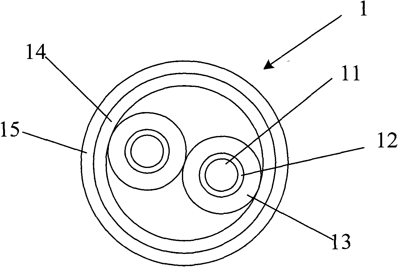 Fire-resistant cable for bus and silicon rubber mixture of cable extrusion silicon rubber layer