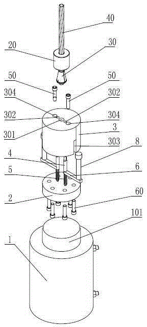 Jaw vice anchorage anchor device used for single-hole steel strand fatigue test