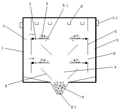 Horizontal self-overturning efficient sedimentation tank