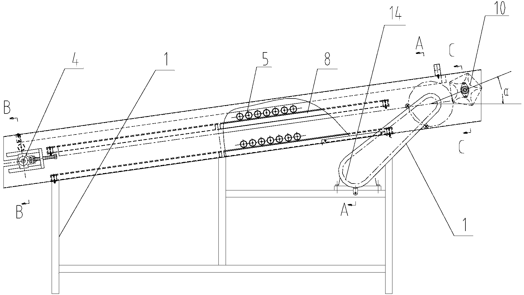 Single-row sorting machine for rhizome materials