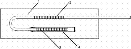 Fiber bragg grating based composite material thermal expansion coefficient measuring device and measuring method