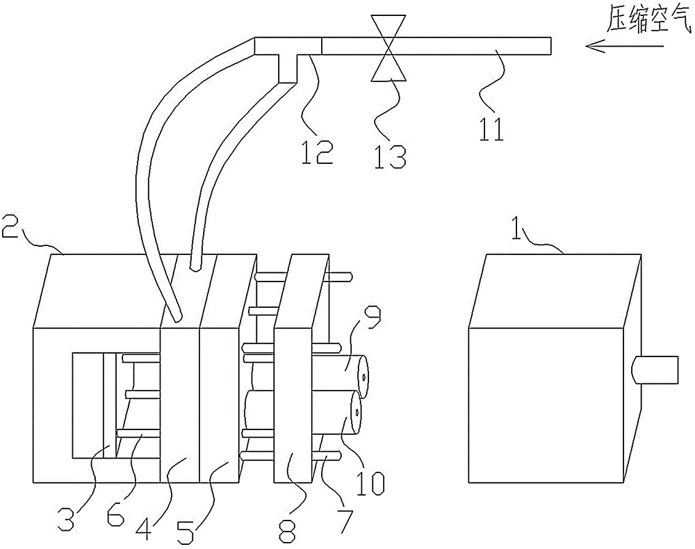 Pneumatic demolding injection molding mold for thermos bottle caps