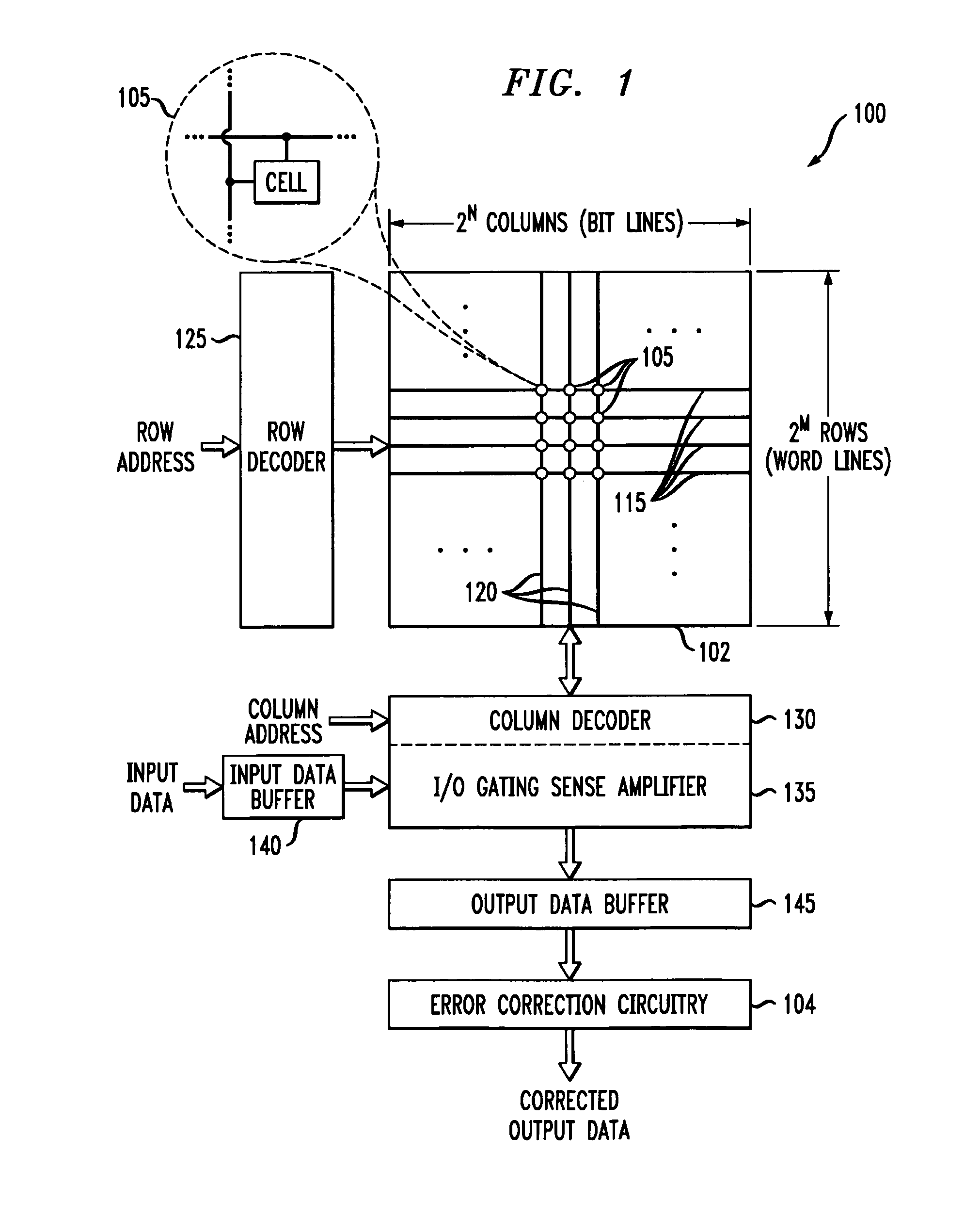 Memory device with error correction capability and efficient partial word write operation