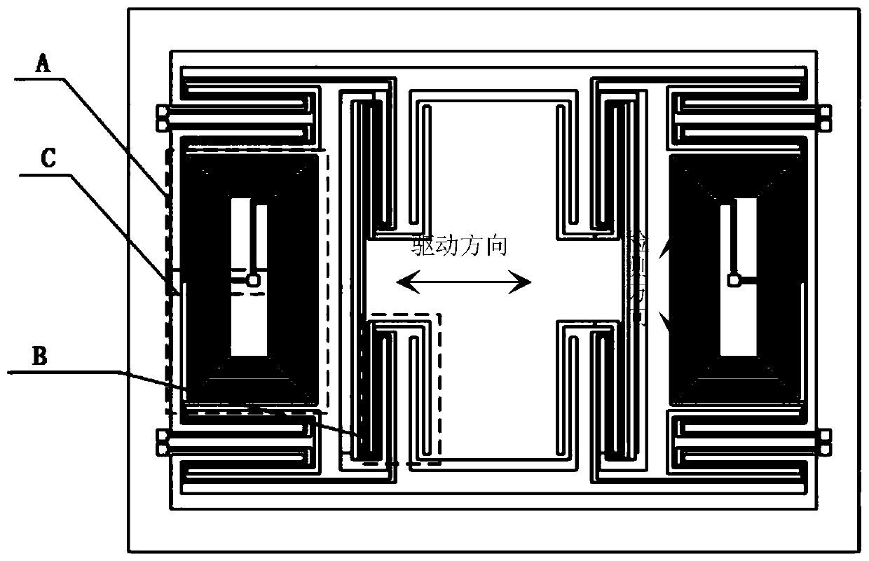 Internal drive and external detection type planar coil decoupling micro gyroscope