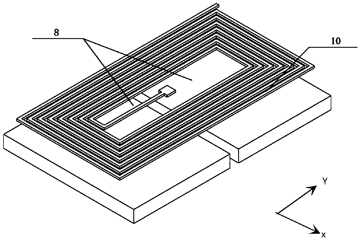 Internal drive and external detection type planar coil decoupling micro gyroscope