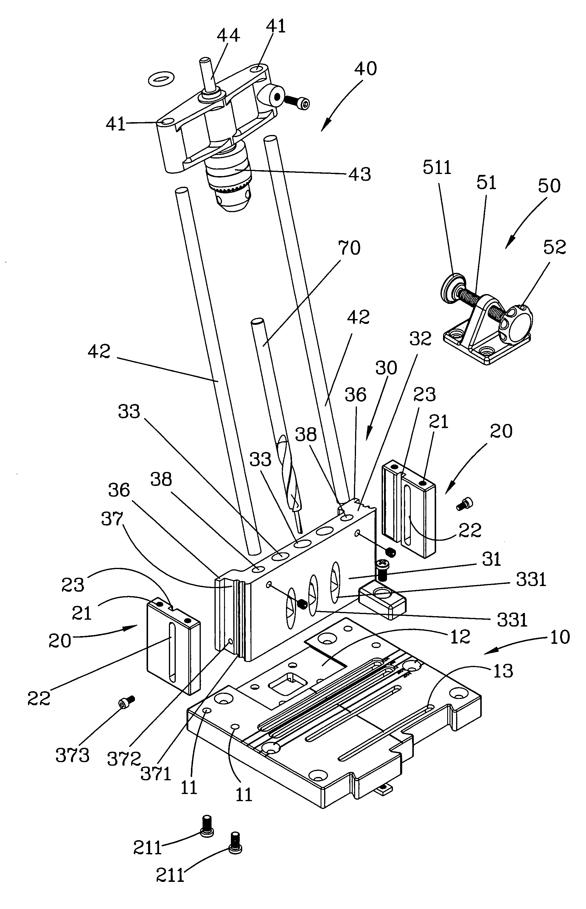 Upright inclined-hole drilling jig