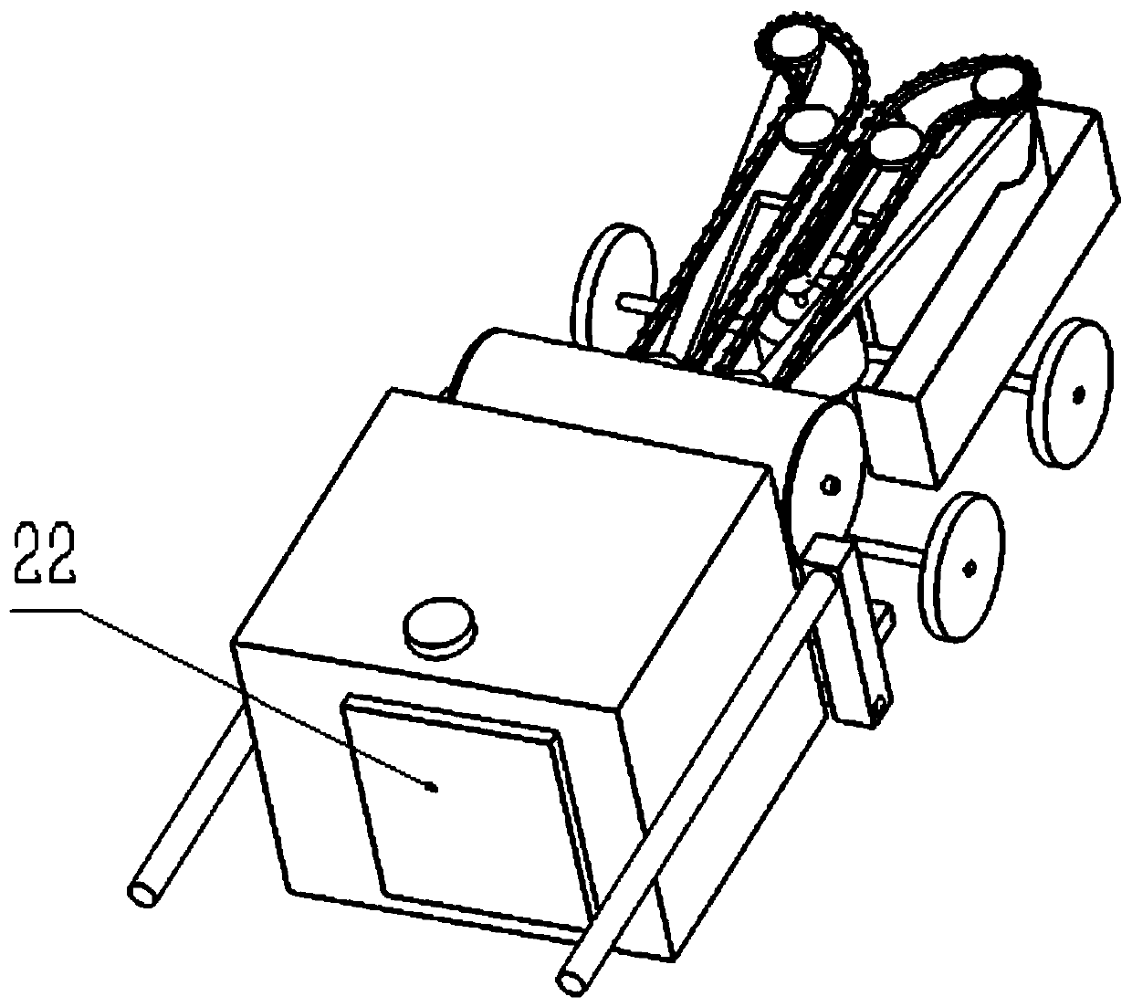 Single-line maize harvesting machine