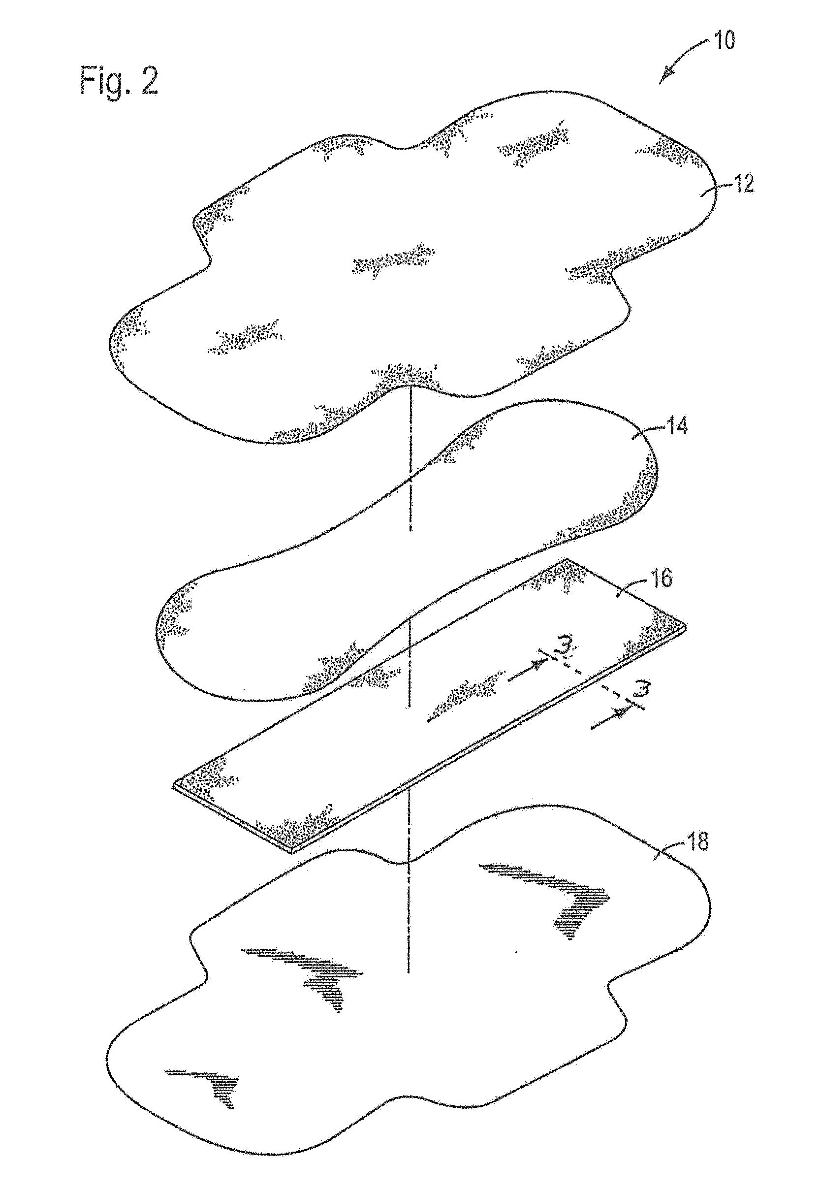 Absorbent laminate with multiple substrates