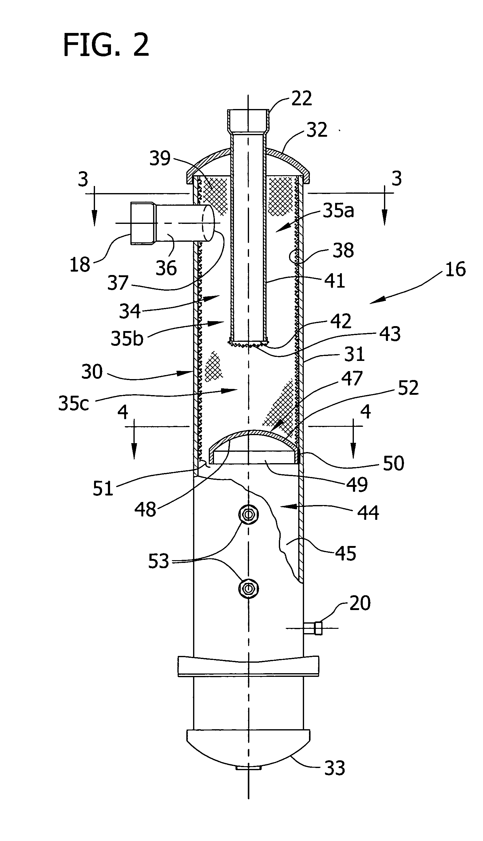 Vertical oil separator