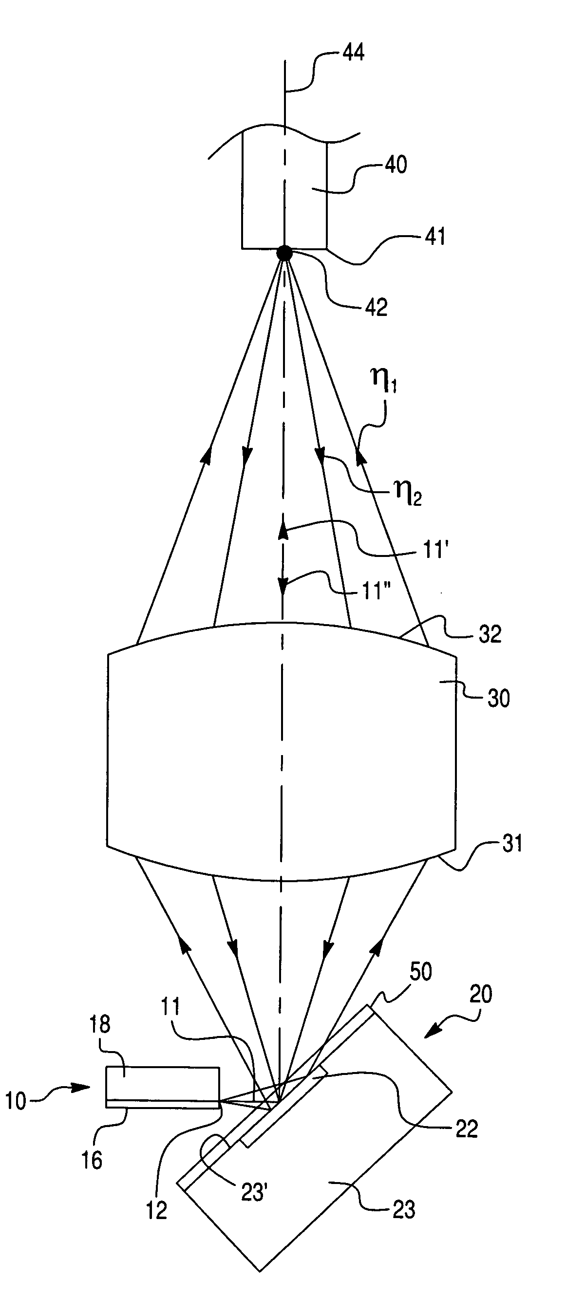 Optical discriminator for transmitting and receiving in both optical fiber and free space applications