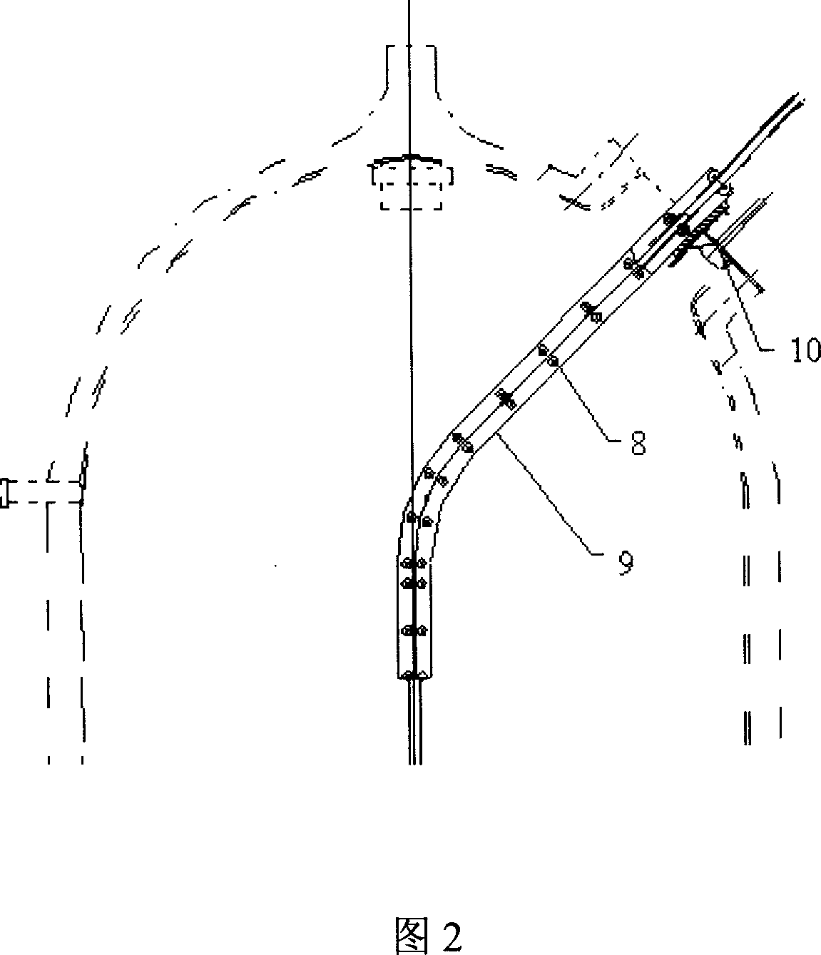 Connector welding seam ray detection and location device for nuclear power station voltage regulator fluctuation pipe