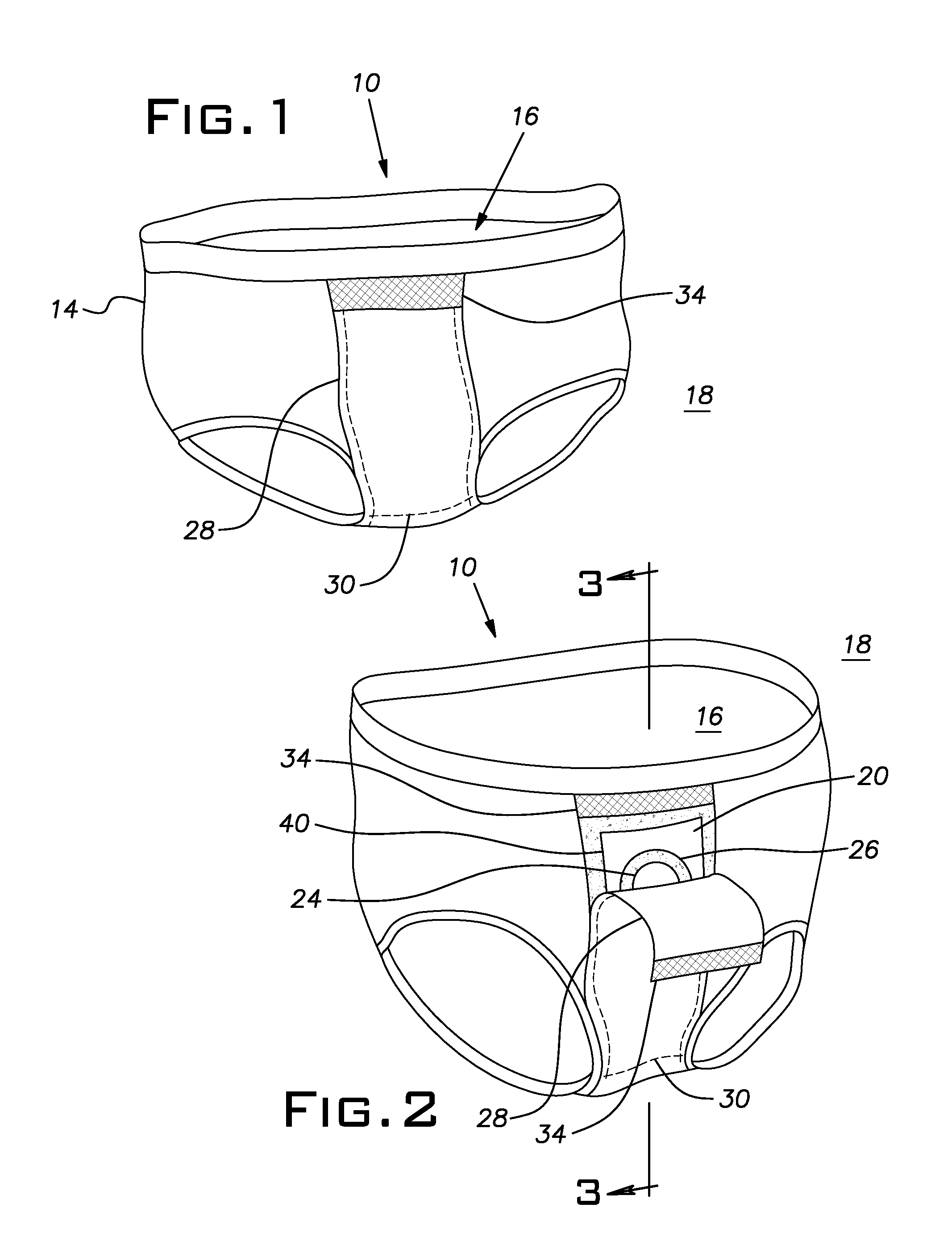 Male incontinence garment