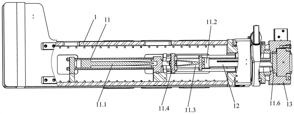 A kind of drawing arm used for profile stretch bending