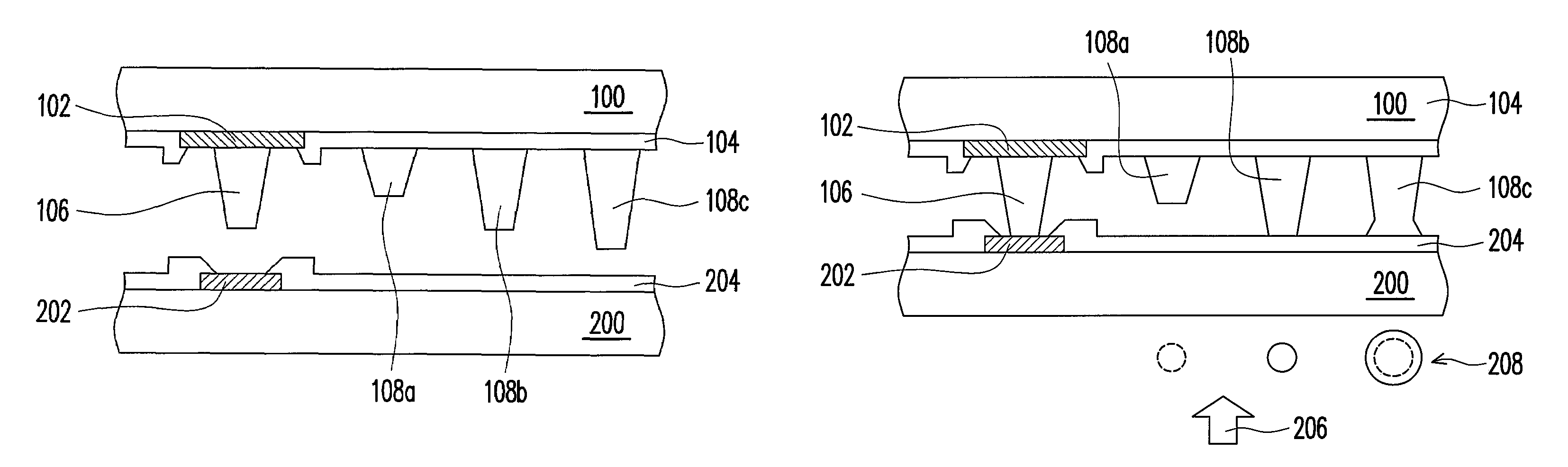 Bond quality indication by bump structure on substrate