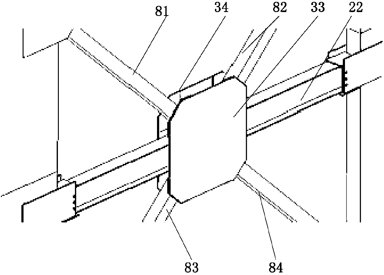 A multi-cavity concrete-filled steel tubular composite column support frame system for support insertion and installation