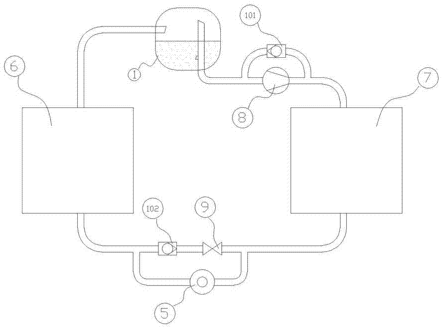 Two-phase flow liquid storage flow stabilizer