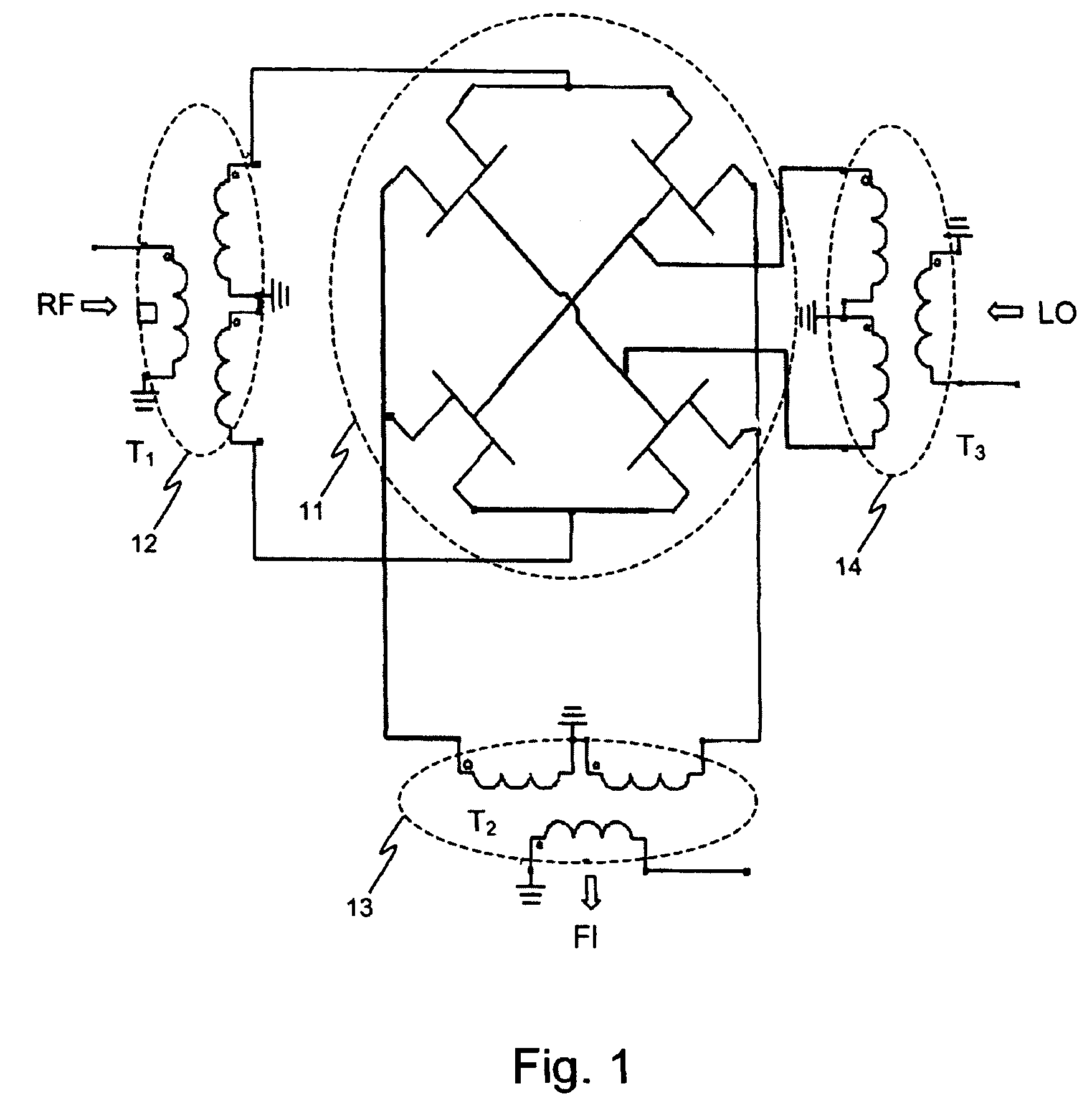 Broadband reciprocal active balun structure