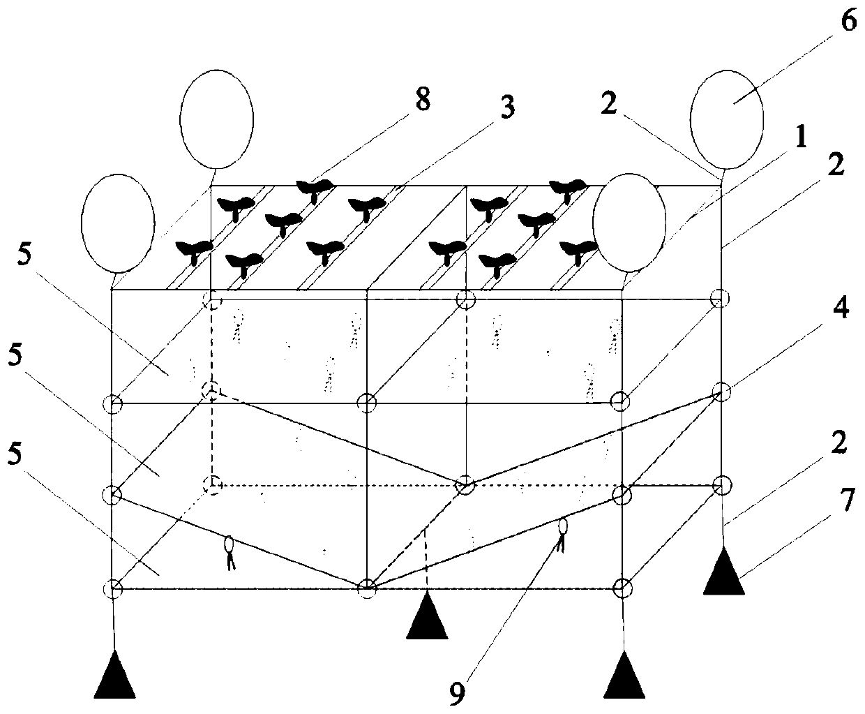 High-density stratified intensive farming method of Macrobrachium rosenbergii