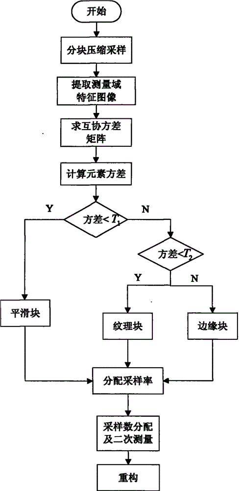 System and method for video compression sensing and encoding based on measurement domain block classification