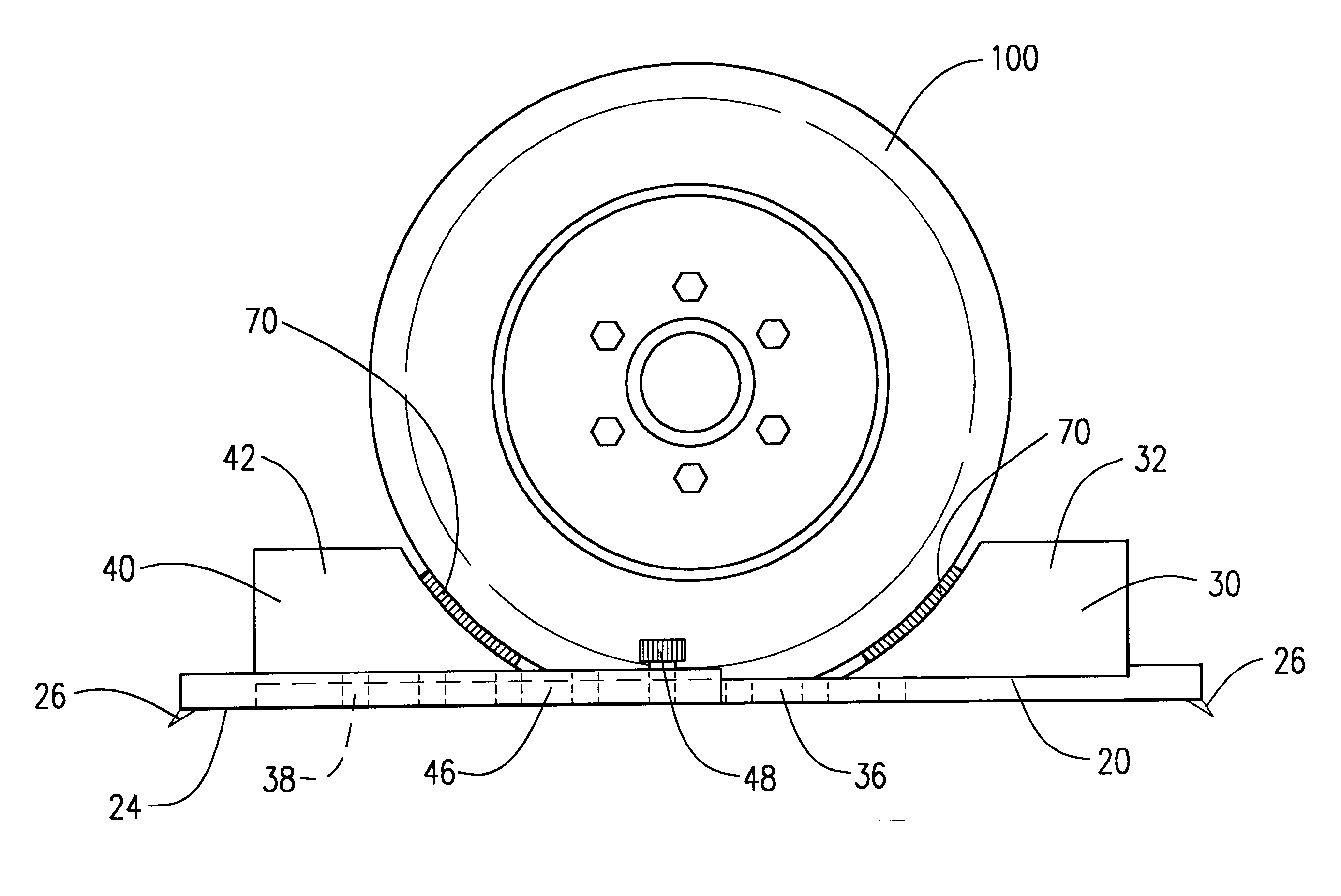 Tire stop lock