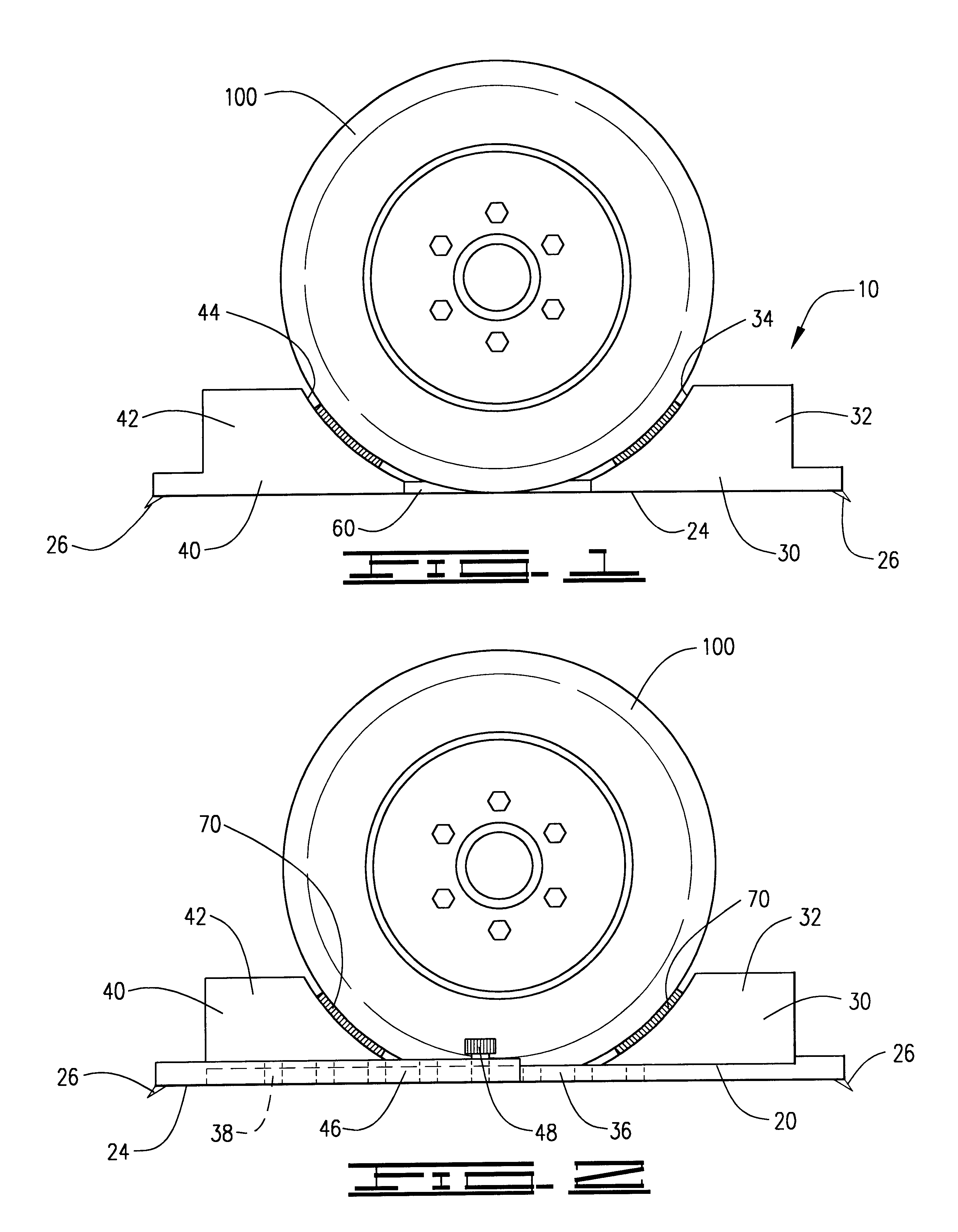 Tire stop lock