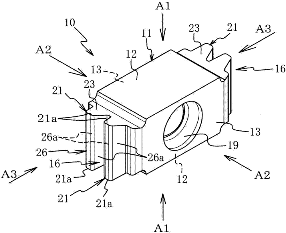 Thread cutting insert for thread turning processing and external thread component manufacturing method