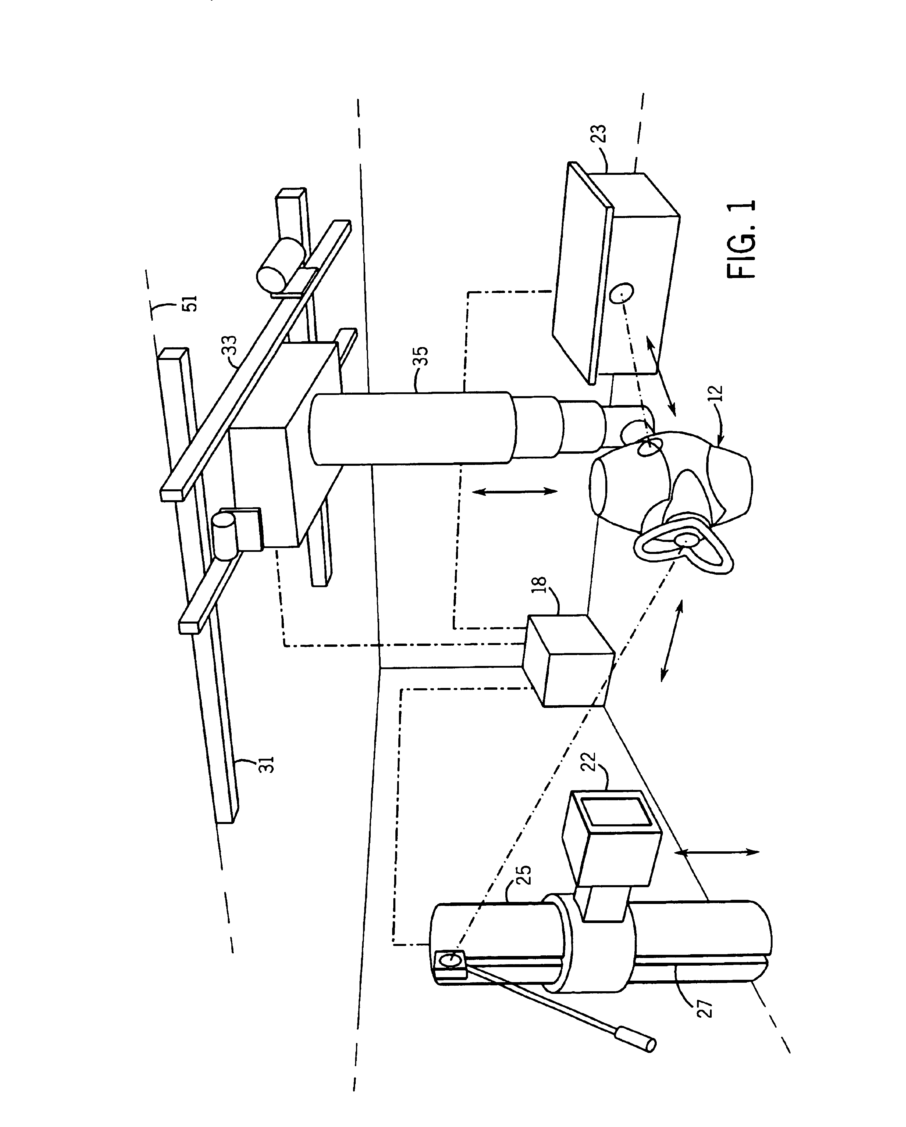 Method and apparatus for aligning an X-ray source and detector at various source to image distances