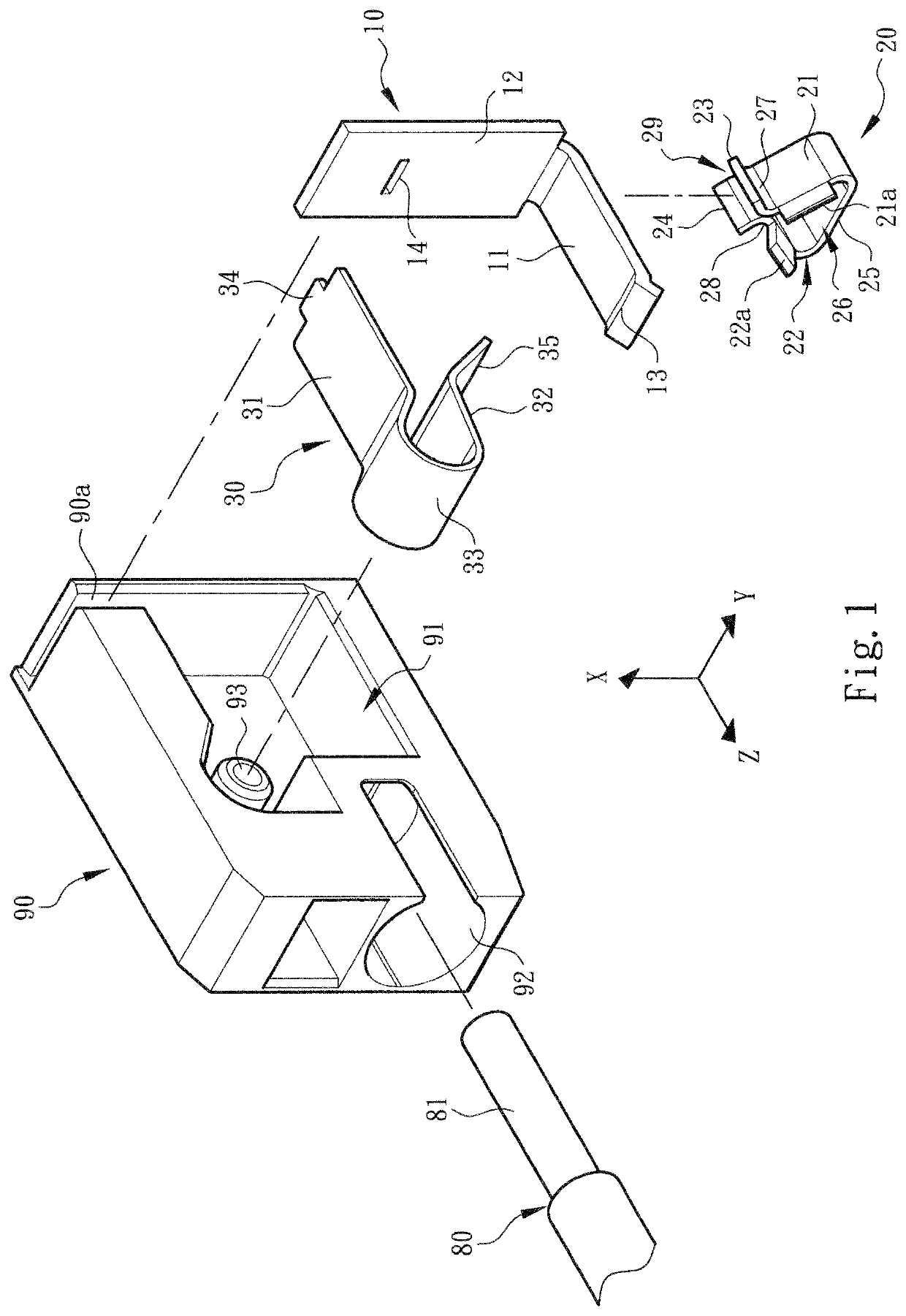 Conductive component structure of conductive wire connection device