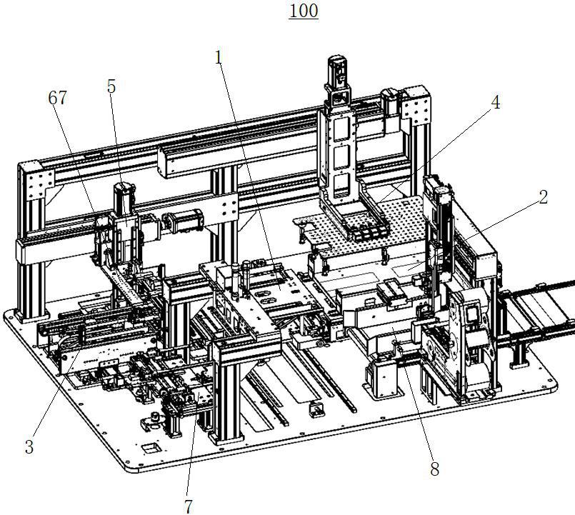 Full-automatic charging tray vacuum bag sealing and packaging equipment