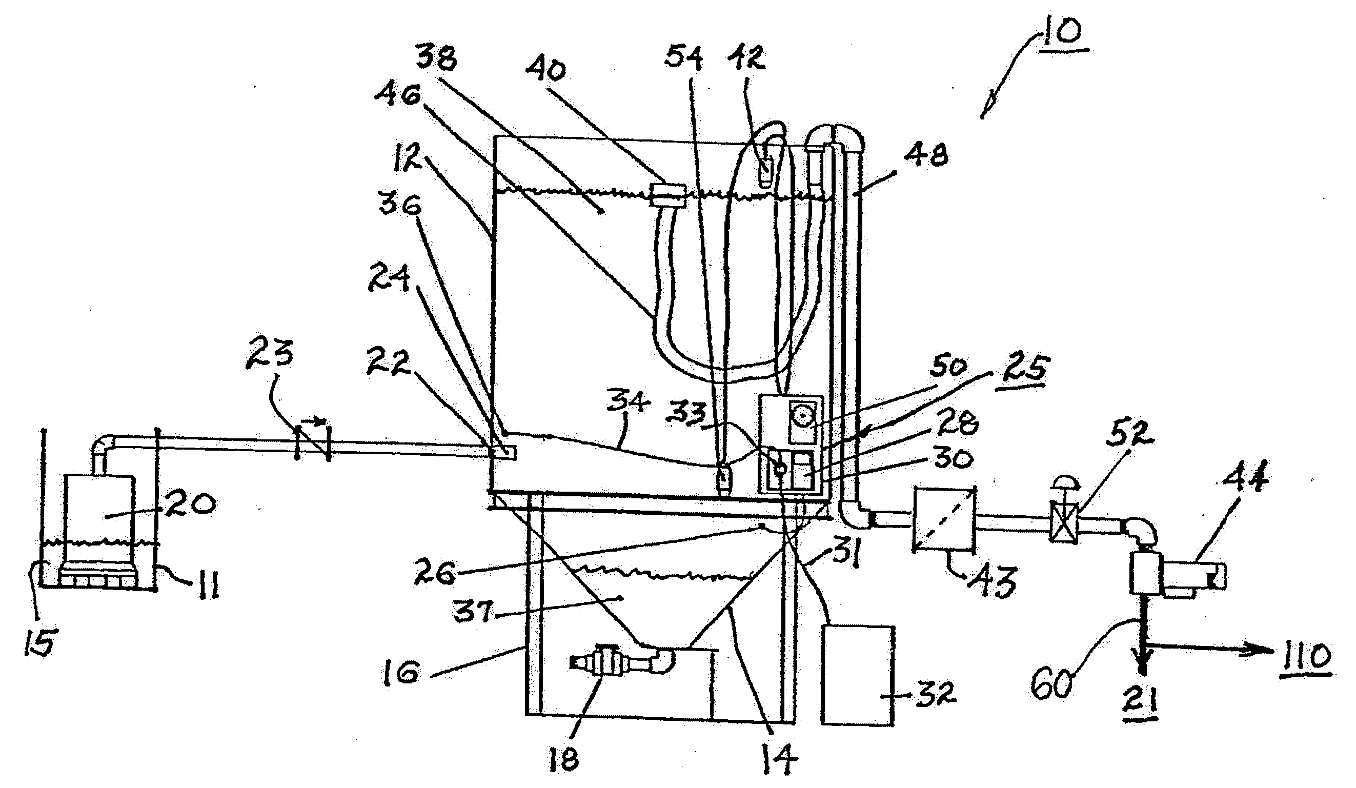 System for processing food process waste water including purification and optional recycling of purified waste water