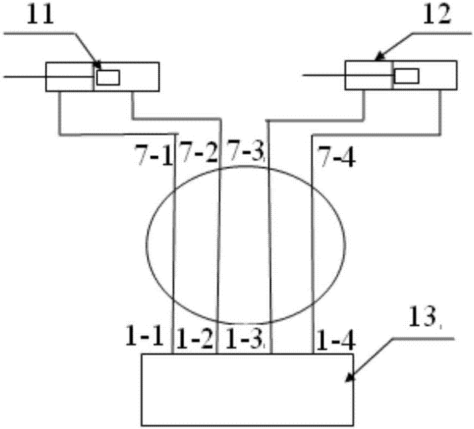 Multi-liquid transmission rotary device and pipe grabber