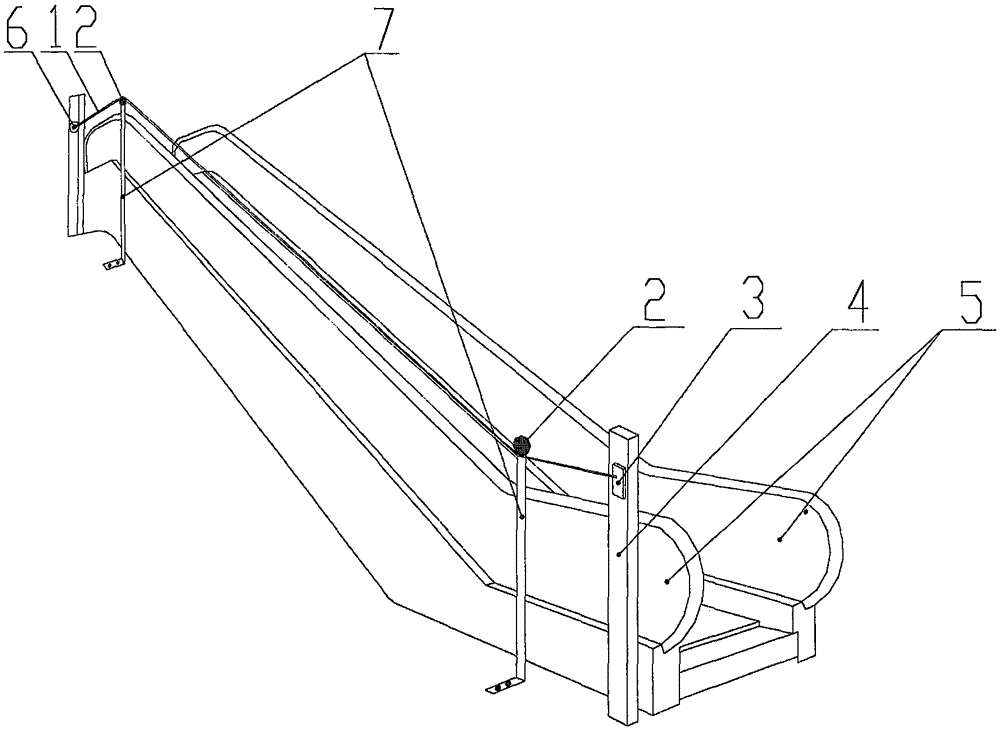 Emergency stop interlocking device of escalator