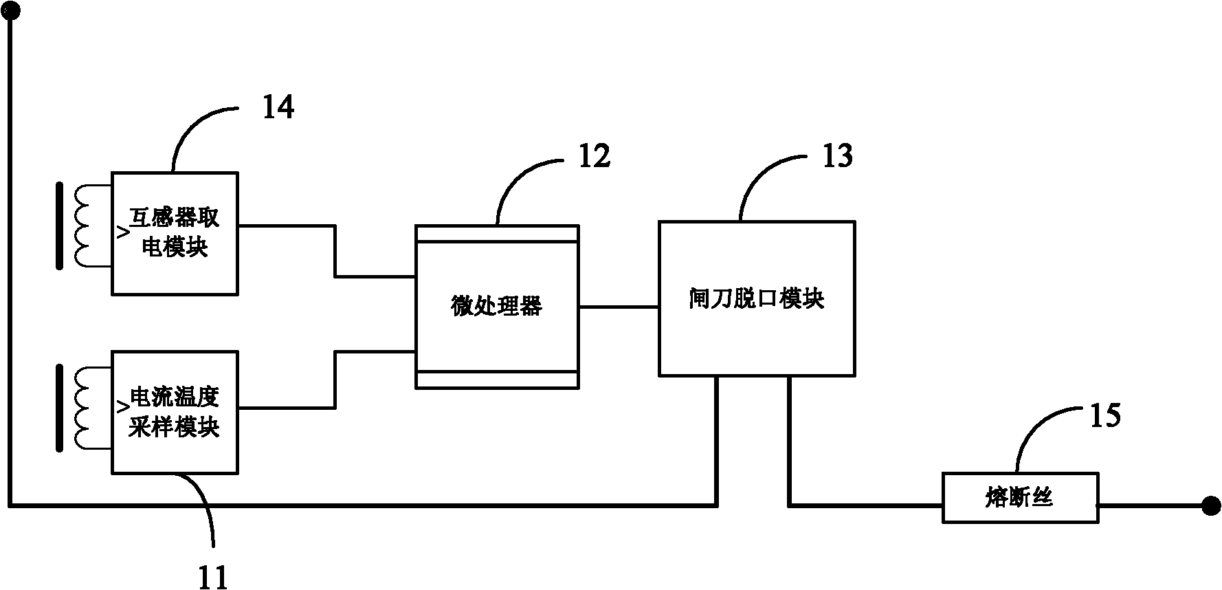 Protection device for high-voltage line fuse and transmission and distribution detection system