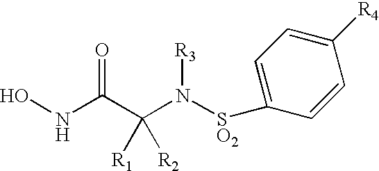 Allenic aryl sulfonamide hydroxamic acids as matrix metalloproteinase and TACE inhibitors