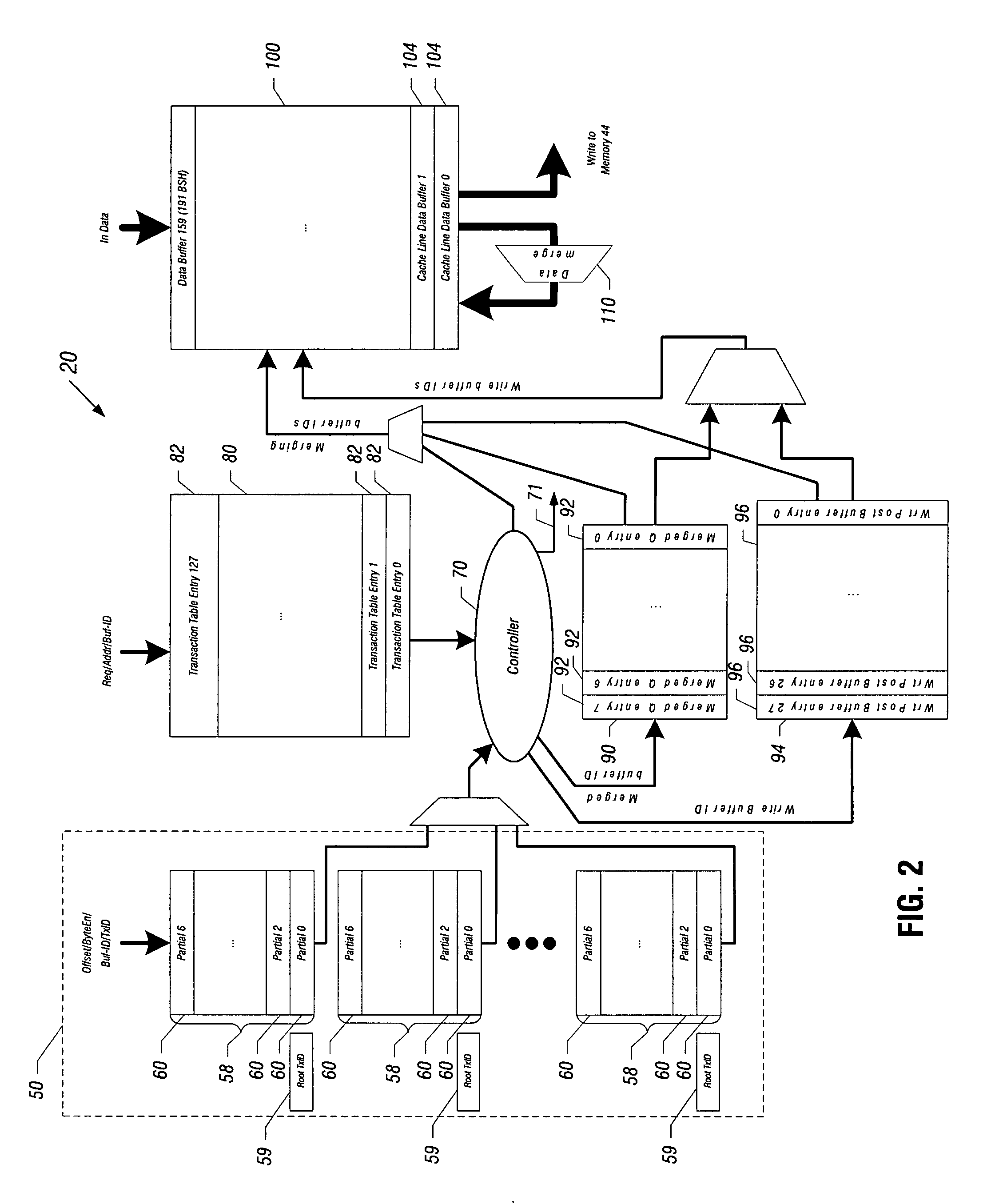 Technique and apparatus for combining partial write transactions