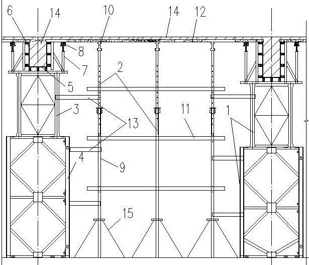 Supporting method of concrete ultrahigh heavy beam and laminated slab combined structure