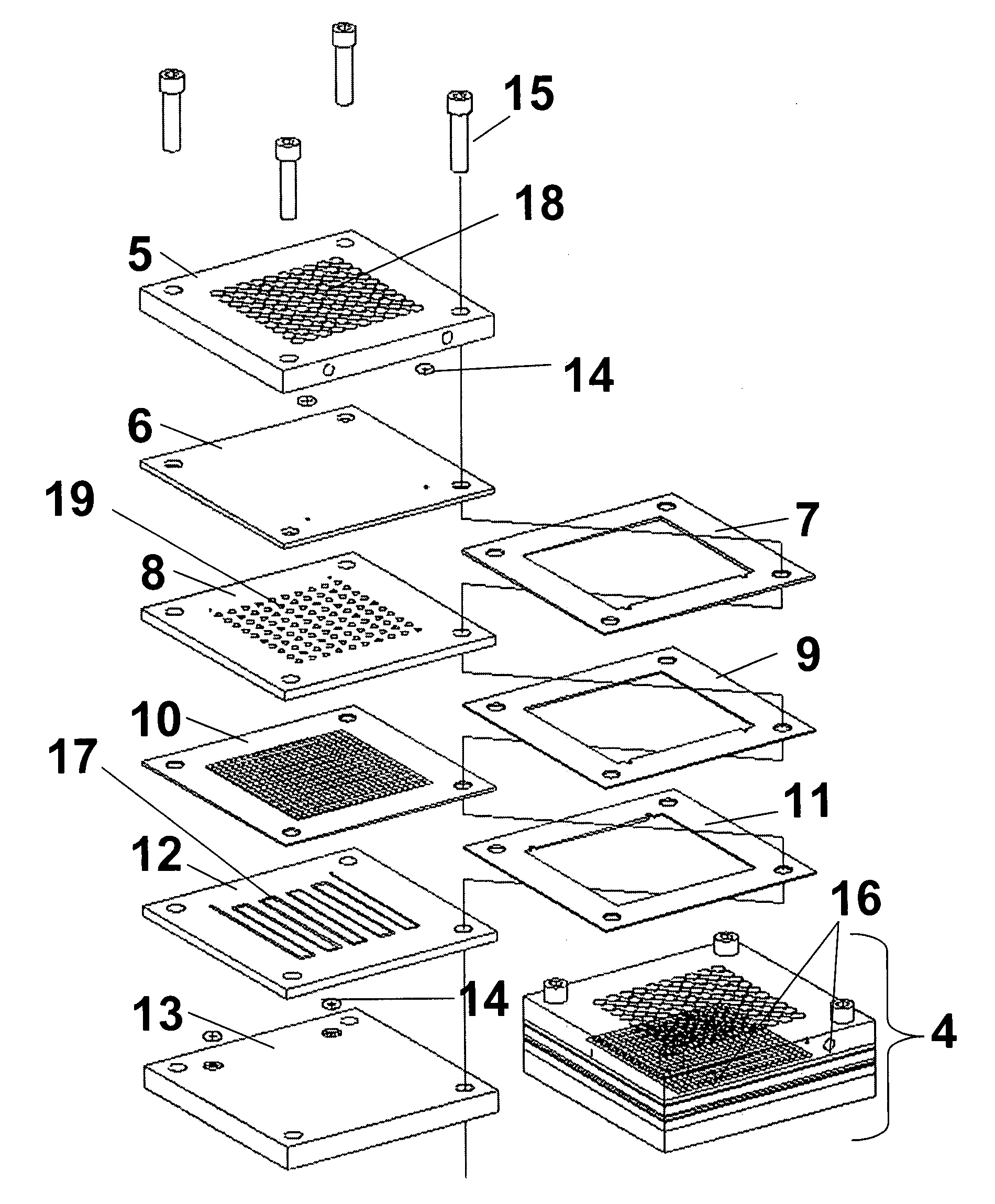 Combinatorial method and apparatus for screening electrochemical materials