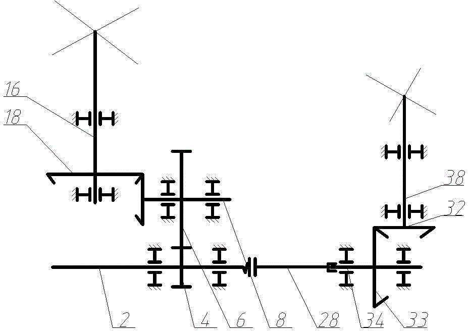 Transmission system device of light unmanned helicopter