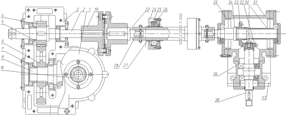 Transmission system device of light unmanned helicopter