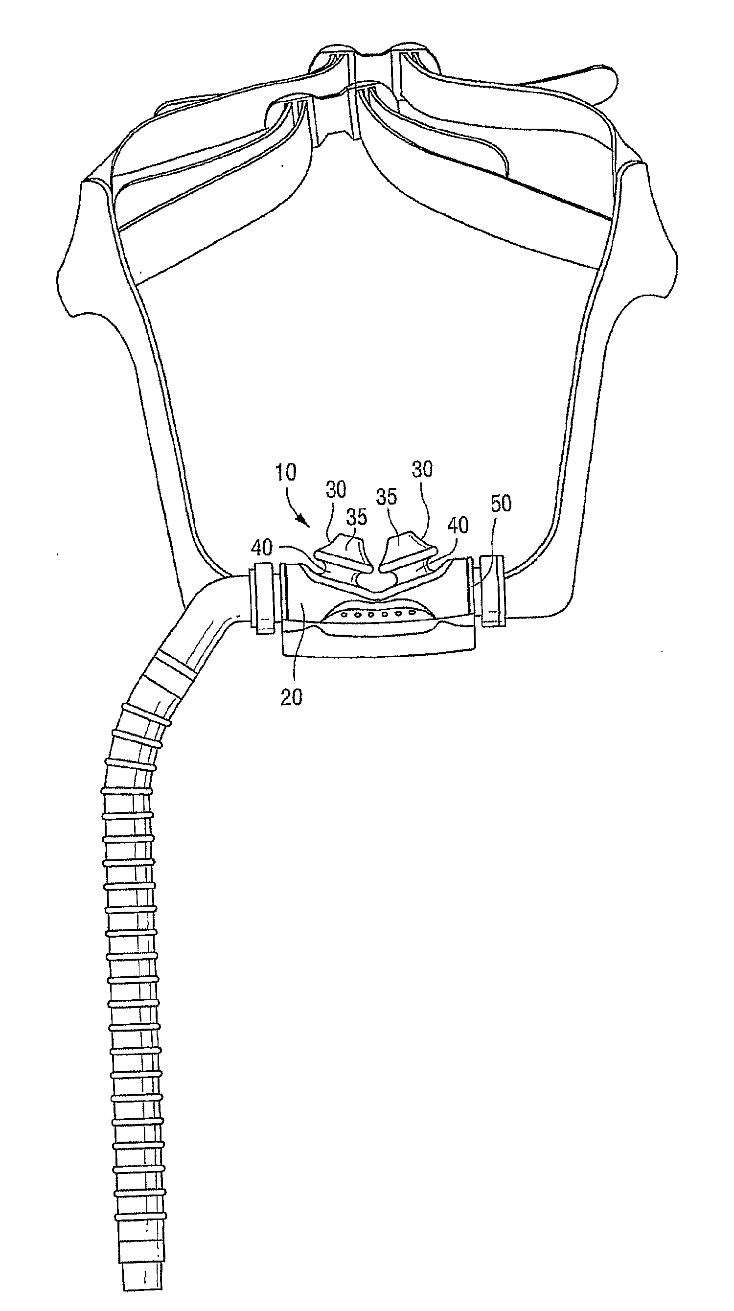 Nasal prongs for mask system